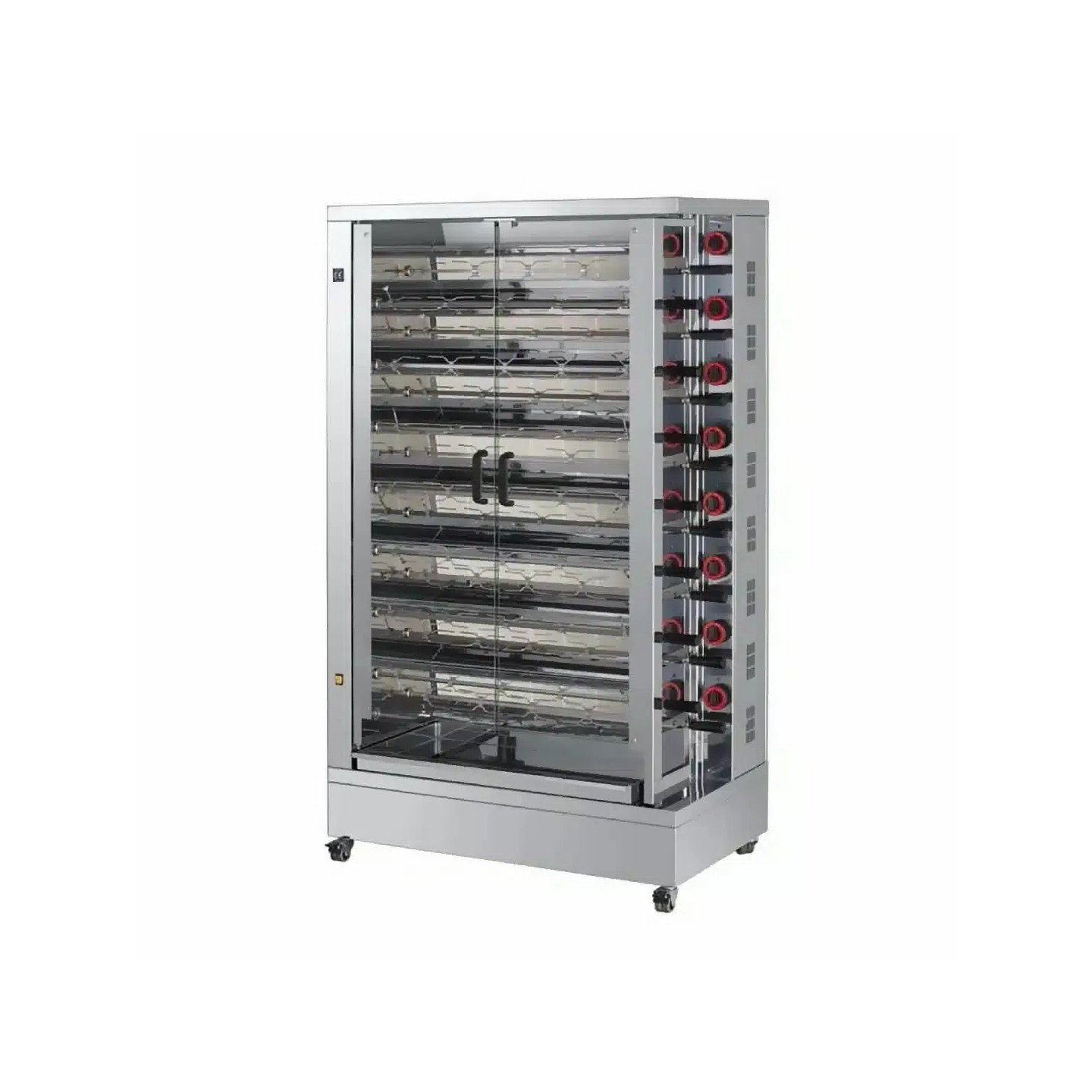 Rôtissoire professionnelle vitrocéramique 15 DOBLE EKO-V - 15 broches / 75 à 90 poulets - FECA