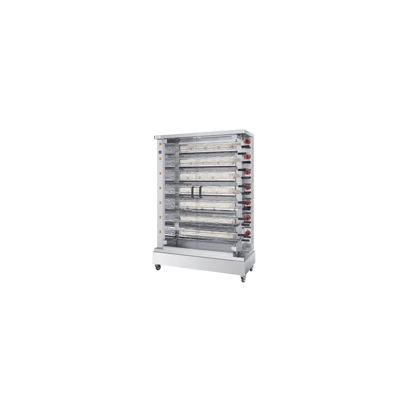 Rôtissoire professionnelle à gaz IND13 - 13 broches / 78 poulets - FECA