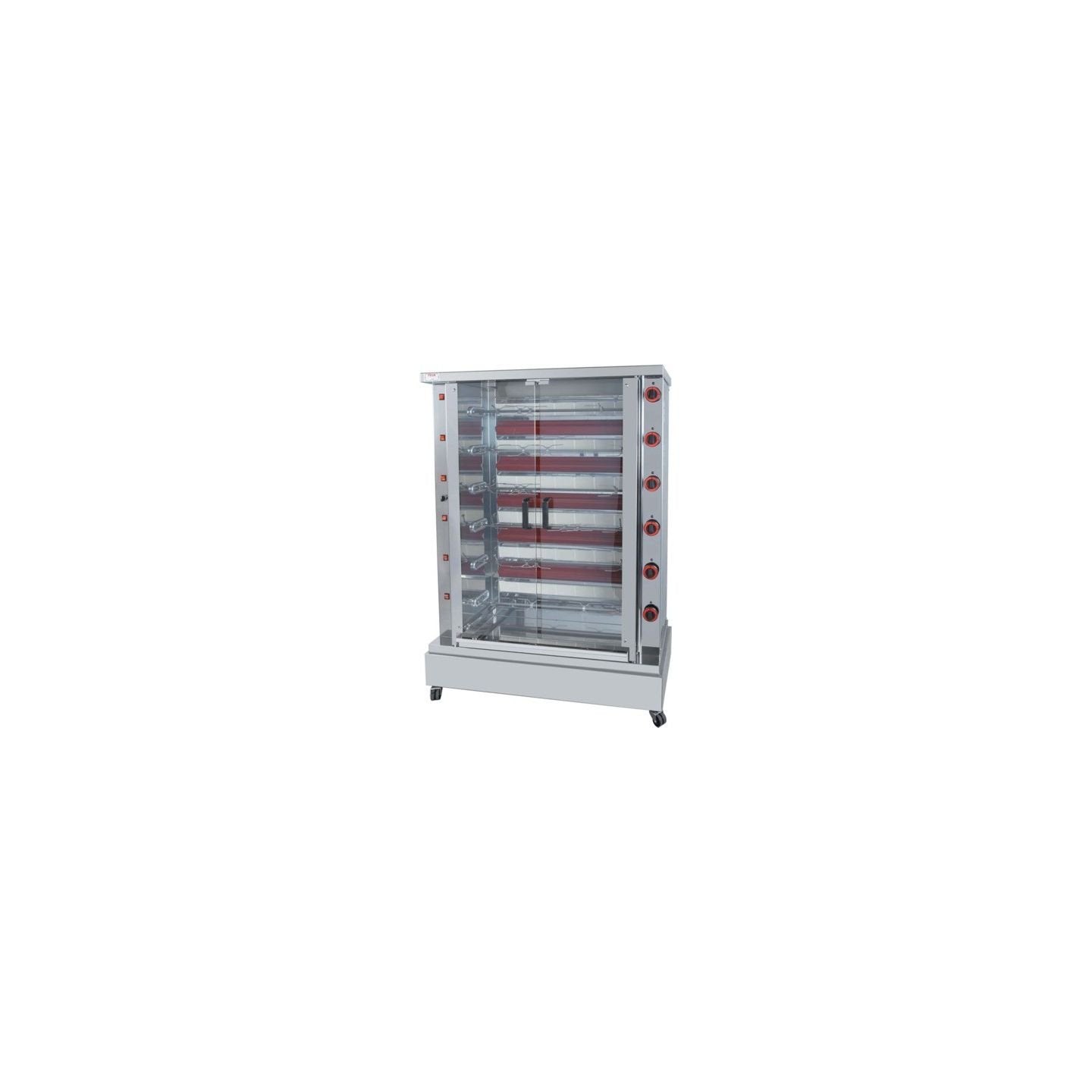 Rôtissoire professionnelle à gaz DESIN 6 - 6 broches / 36 poulets - FECA