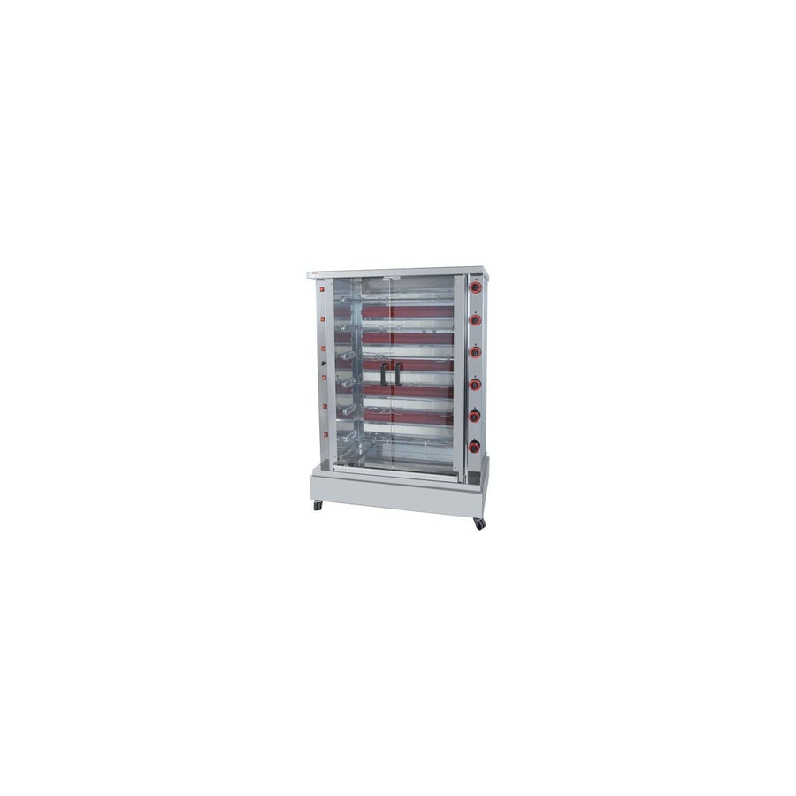 Rôtissoire professionnelle à gaz DESIN 6 - 6 broches / 36 poulets - FECA