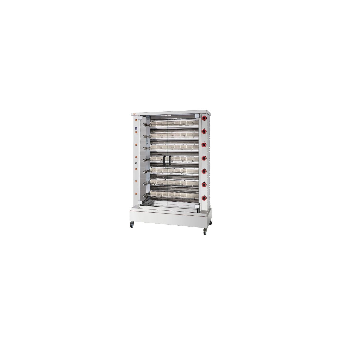 Rôtissoire professionnelle à gaz DESIN 7 - 7 broches / 42 poulets - FECA
