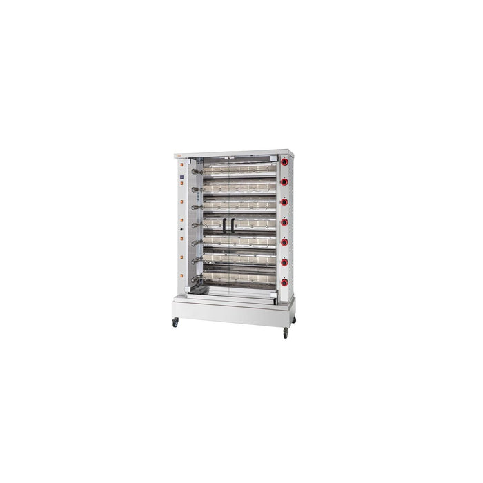 Rôtissoire professionnelle à gaz DESIN 8 - 8 broches / 48 poulets - FECA