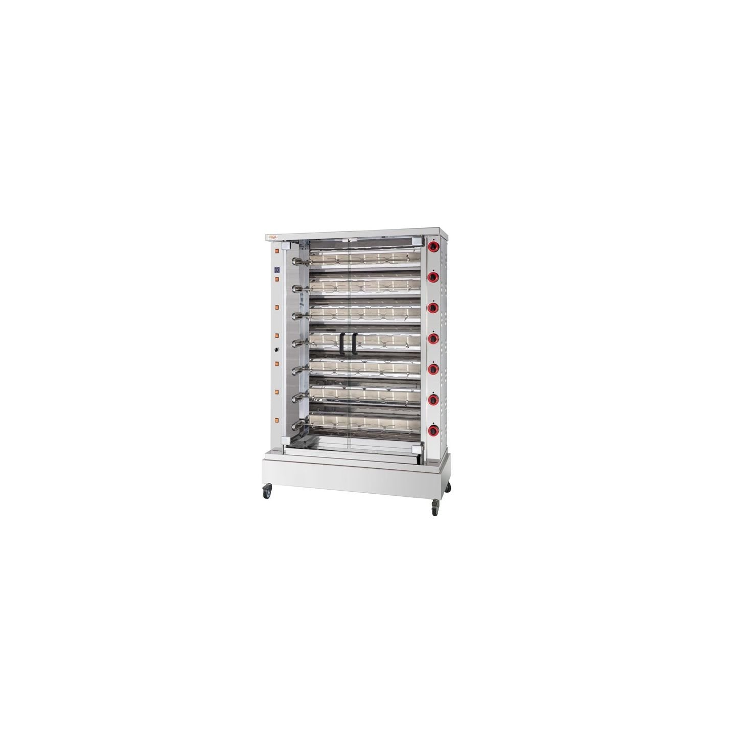 Rôtissoire professionnelle à gaz DESIN 8 - 8 broches / 48 poulets - FECA