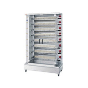 Rôtissoire professionnelle à gaz INDES 8 - 8 broches indépendantes / 48 poulets - FECA
