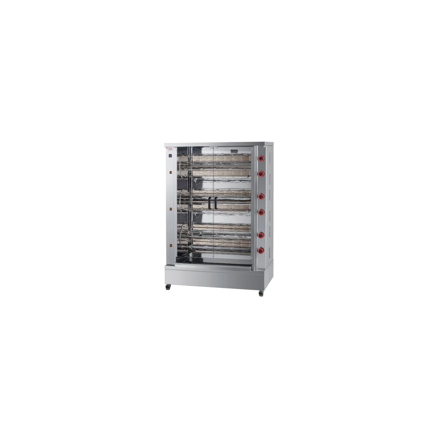 Rôtissoire rotative multifonction à gaz M-3 - 12 broches / 60 à 72 poulets - FECA