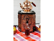 Samovar inox professionnel SGS Gastro de 3L avec théière en cuivre pour infusion chaude.