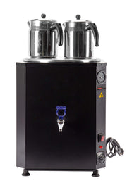 Samovar professionnel noir – 25 L – 2 théières – 2,5 kW