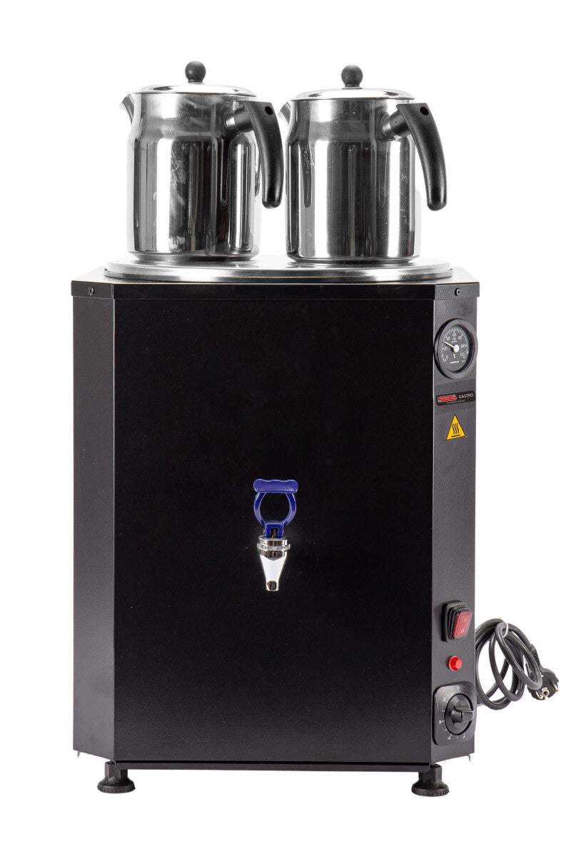 Samovar professionnel noir – 25 L – 2 théières – 2,5 kW