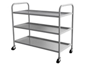 Chariot de service inox – 3 niveaux – charge 120 kg