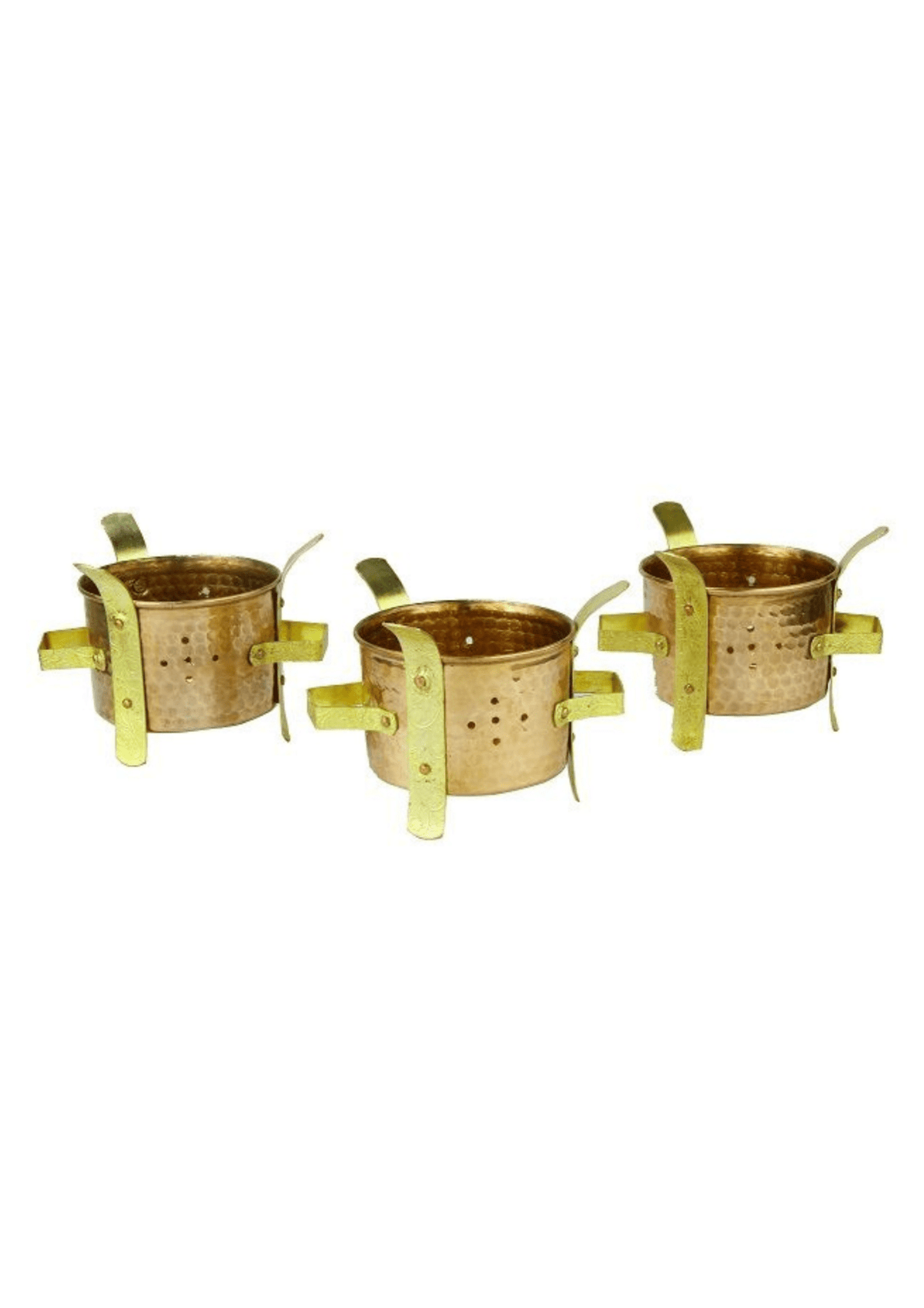 Set de 3 handis en vaisselle indienne PURI, bols colorés traditionnels pour service de cuisine authentique.