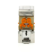 Presse-agrumes électrique Maxima, presse-orange avec robinet, capacité de 20 kg, 25 par minute, vue de face.