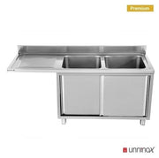 Dishwasher sink unit 200x70xH85 2 BAC droite - Unninox