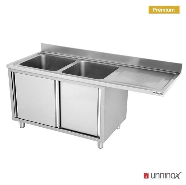 Dishwasher sink unit 160x70xH85 2 BAC gauche - Unninox - image 3