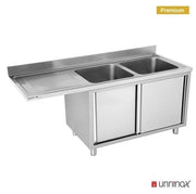 Dishwasher sink unit 200x70xH85 2 BAC droite - Unninox - image 3