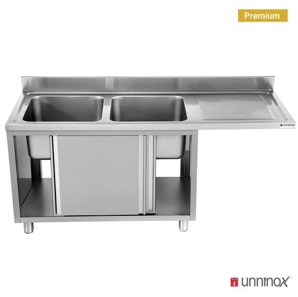 Dishwasher sink unit 160x70xH85 2 BAC gauche - Unninox - image 2