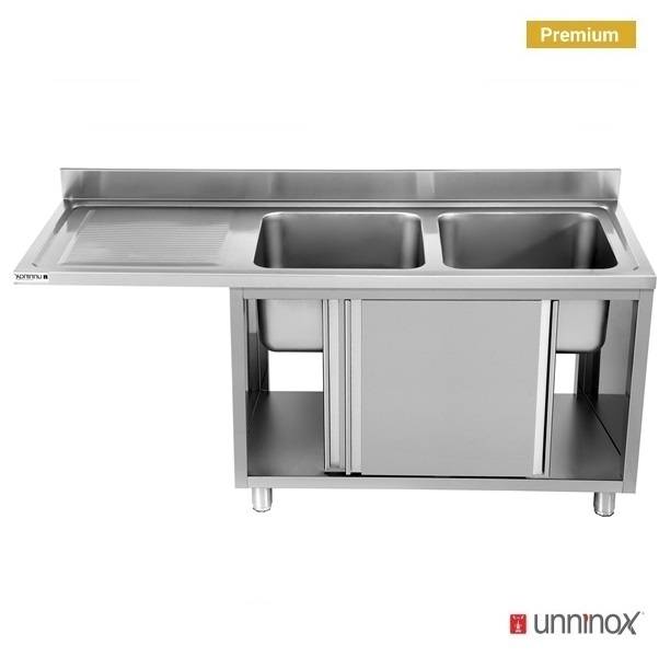Dishwasher sink unit 160x70xH85 2 BAC droite - Unninox - image 2