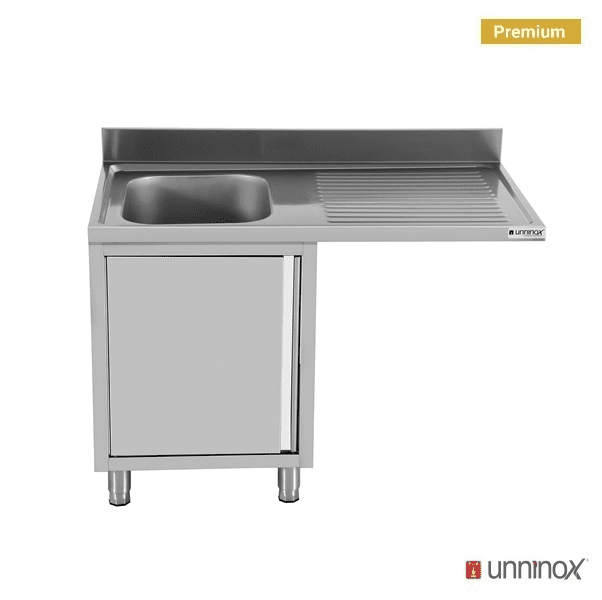 Dishwasher sink unit 120x70xH85 BAC gauche - Unninox