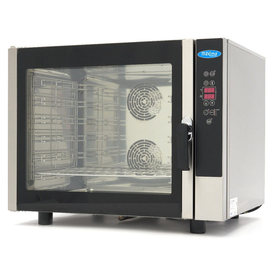 Four combiné Maxima pour boulangerie, affichage numérique, 400V, s'adapte à 6 plateaux 1/1 GN 60x40 cm, robuste et efficace.