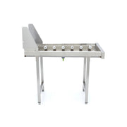 Table à rouleaux droits en acier inoxydable pour convoyeur à paniers de lave-vaisselle Maxima, soutien robuste et pratique.