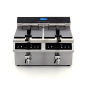 Friteuse - 2 x 8 L - 2 paniers - induction - avec robinet de vidange