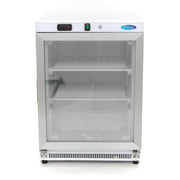 Congélateur - 200 L - blanc - avec porte en verre