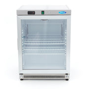 Réfrigérateur - 200 L - acier inoxydable - avec porte en verre