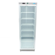 Congélateur - 400 L - acier inoxydable - avec porte en verre