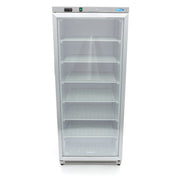 Congélateur - 600 L - acier inoxydable - avec porte en verre
