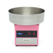 Machine à barbe à papa Maxima rose, diamètre 52cm, avec bol en acier inoxydable, prête à faire des friandises sucrées.