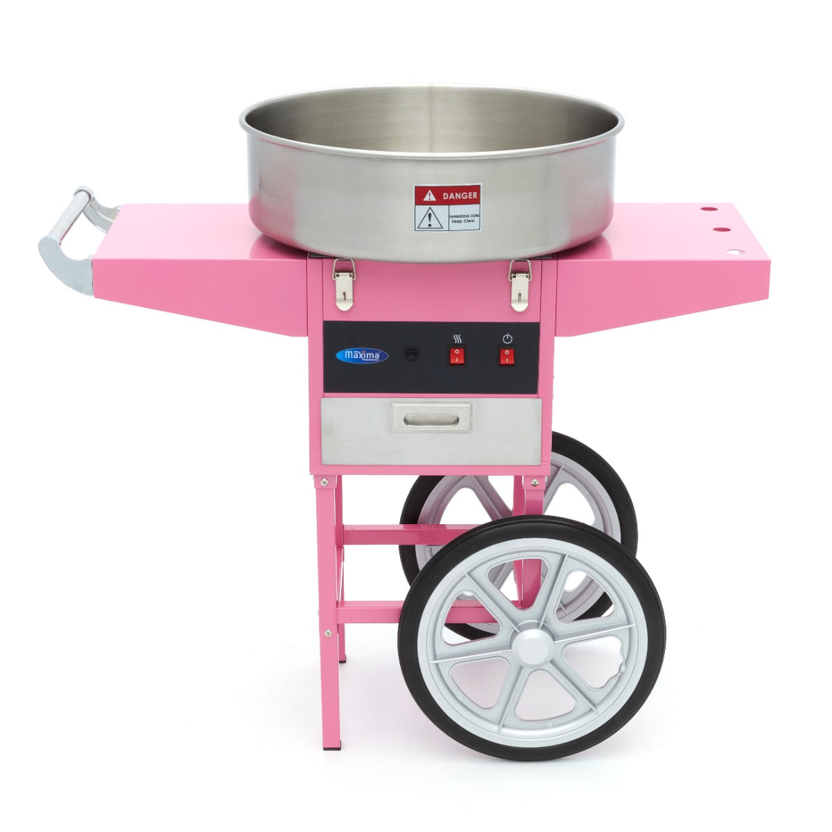 Machine à barbe à papa - Ø 52cm - Rose - avec chariot