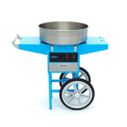 Machine à barbe à papa Maxima, diamètre 52cm, bleue, avec chariot, prête à faire des confiseries sucrées.