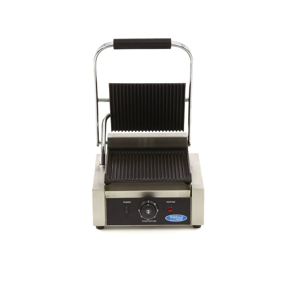 Grill contact - rainuré - plaque de gril simple - 22 cm