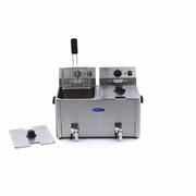 Friteuse - 2 x 8 L - 2 paniers - avec robinet de vidange