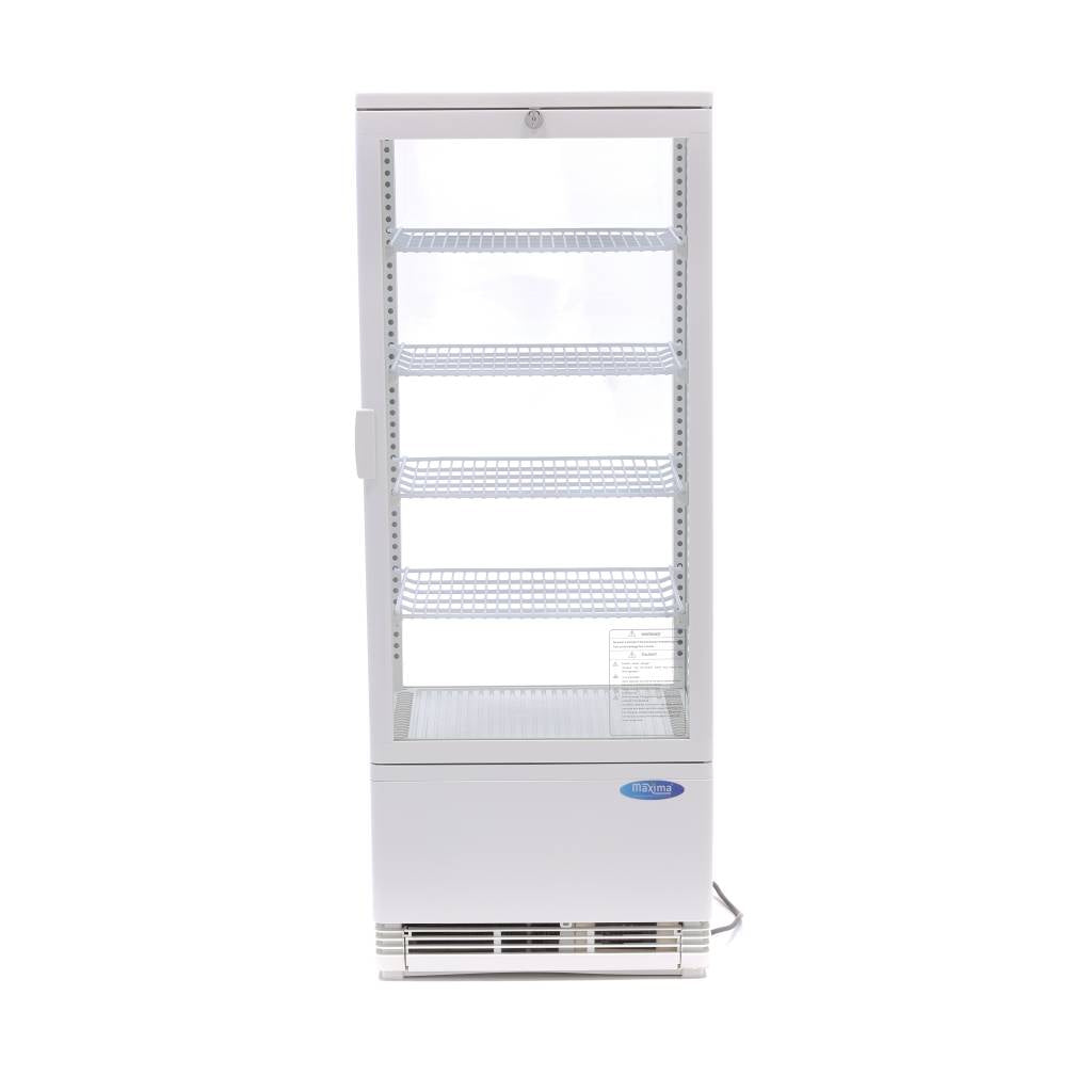 Vitrine réfrigérée Maxima, mini vitrine d'exposition blanche de 98 L et 43 cm de large, pour affichage de produits frais.