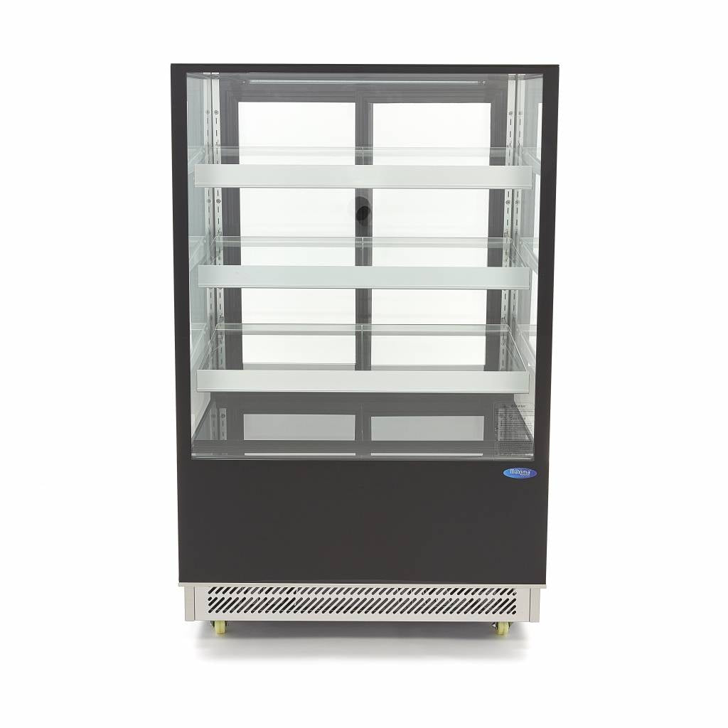Vitrine à gâteaux réfrigérée Maxima de 120 cm avec 500 L, sur roues, idéale pour présentation et conservation des desserts.
