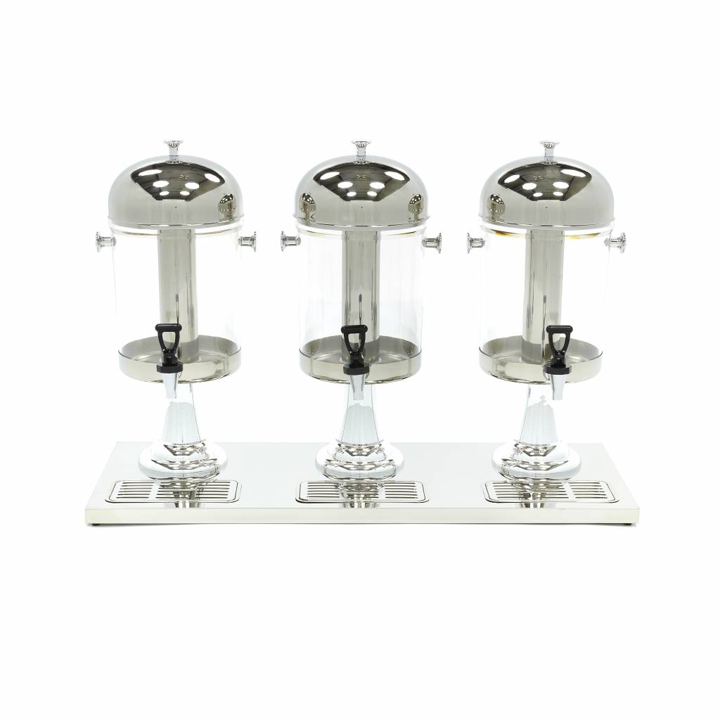 Dispensateur de boissons - 3 x 8 L - tube de refroidissement central - fonctionne sans électricité