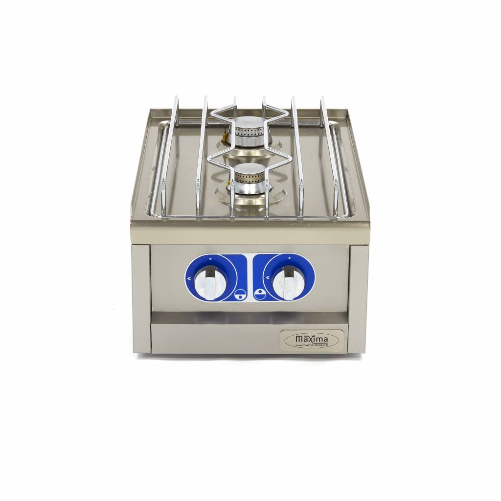 Cuiseur de qualité commerciale - 2 brûleurs - unité simple - profondeur 60 cm - gaz