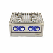 Cuiseur de qualité commerciale - 4 brûleurs - unité double - profondeur 60 cm - gaz