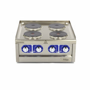 Cuiseur de qualité commerciale - 4 brûleurs - unité double - profondeur 60 cm - 400V