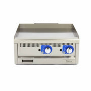 Gril de qualité commerciale - lisse - unité double - profondeur 60 cm - gaz
