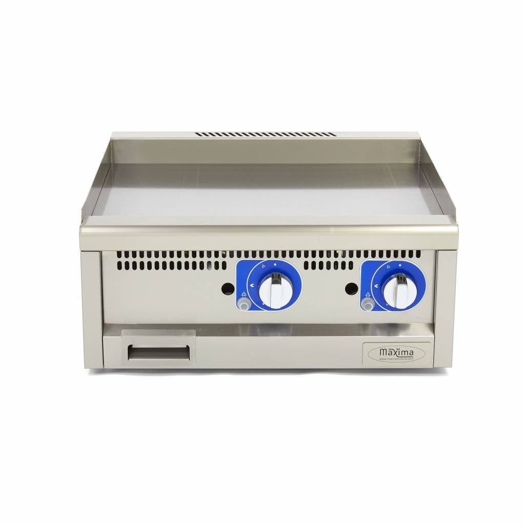 Gril commercial à gaz Maxima, ligne de cuisson 600, unité double lisse, profondeur 60 cm, pour cuisine professionnelle.