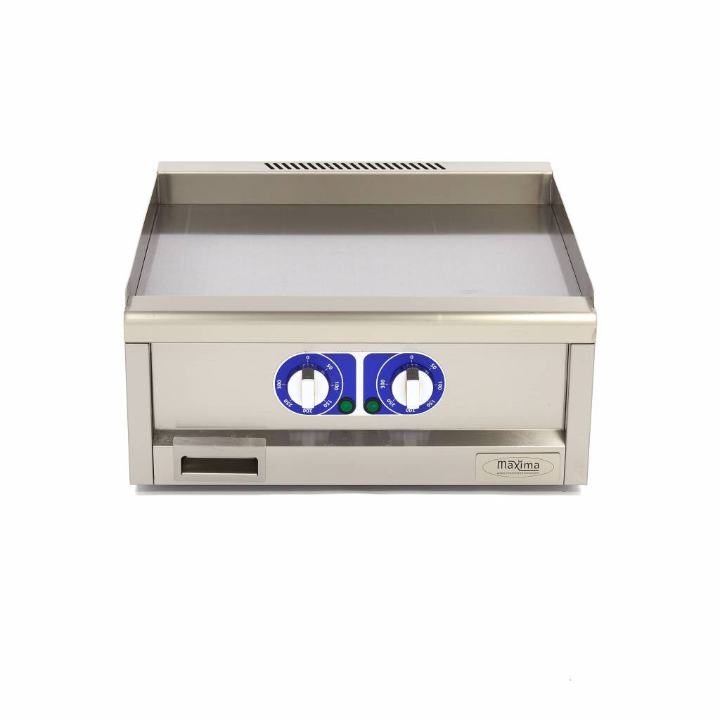 Gril électrique commercial Maxima, unité double lisse, profondeur 60 cm, ligne de cuisson 600, pour cuisine professionnelle.