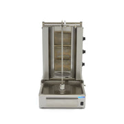 Grill à kebab Maxima avec 3 brûleurs, capable de cuire 40 kg de viande, pour doner kebab et shawarma, au gaz.