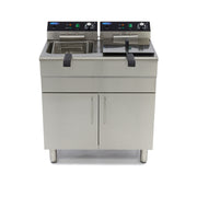 Friteuse - 2 x 16 L - 2 paniers - avec robinet de vidange et support - 400V