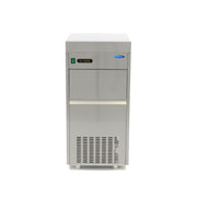 Machine à glaçons Maxima, refroidissement par eau, capacité 85 kg/jour, glaçons broyés et floconnés, image montrant la machine en fonctionnement