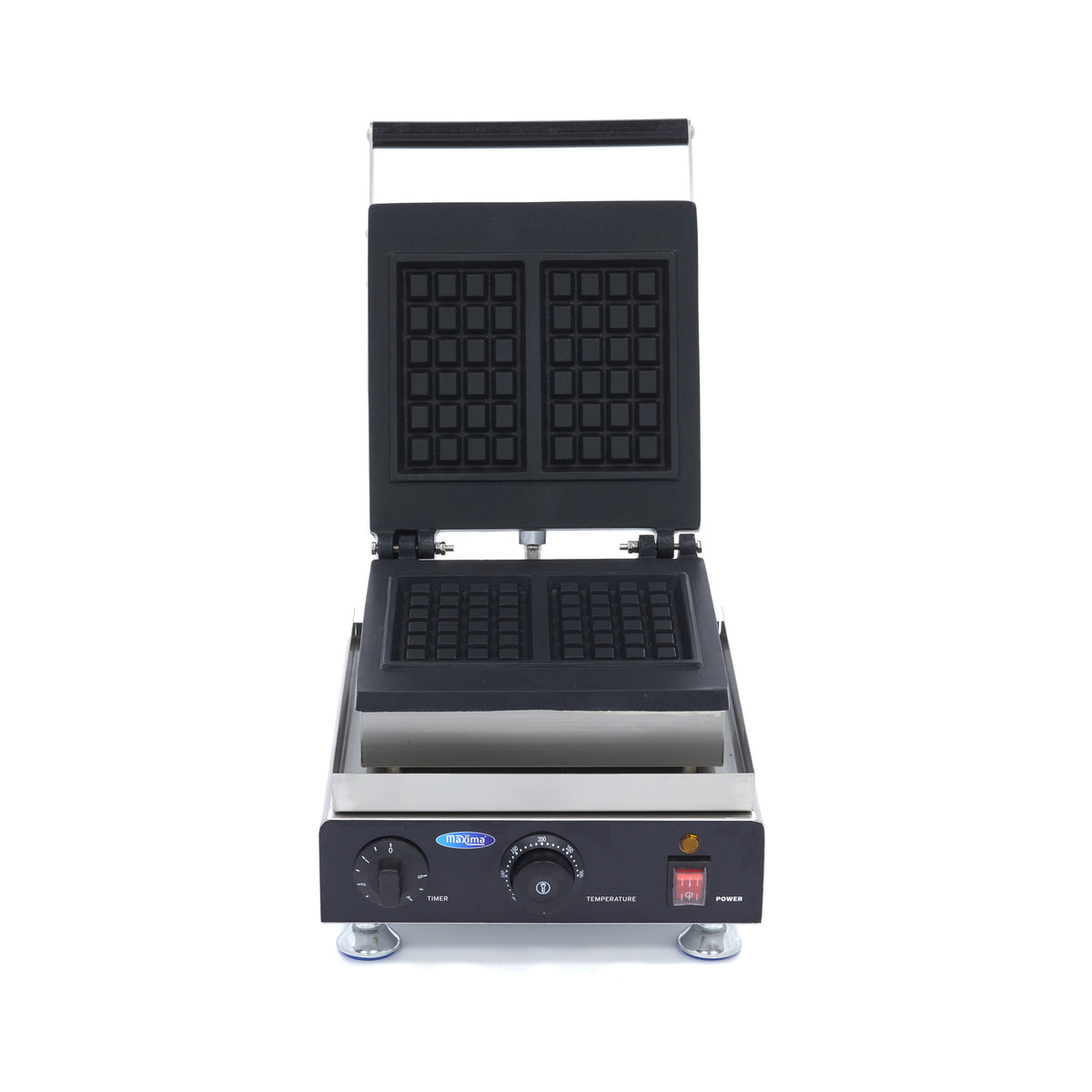 Gaufrier belge professionnel Maxima, lot de 2 appareils avec plaques pour préparer des gaufres croustillantes.