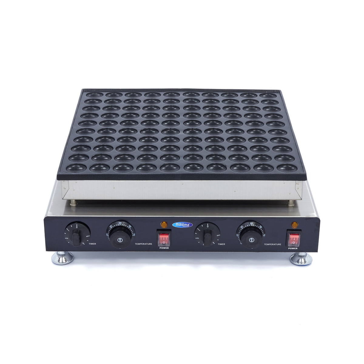 Mini crêpière Maxima pour poffertjes, 100 pièces de 4 cm de diamètre, plaque en aluminium pour cuisson rapide et uniforme