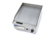 Plaque de grill rainurée Maxima de 36 cm avec plateau d'égouttement pour plancha professionnelle et grils lisses