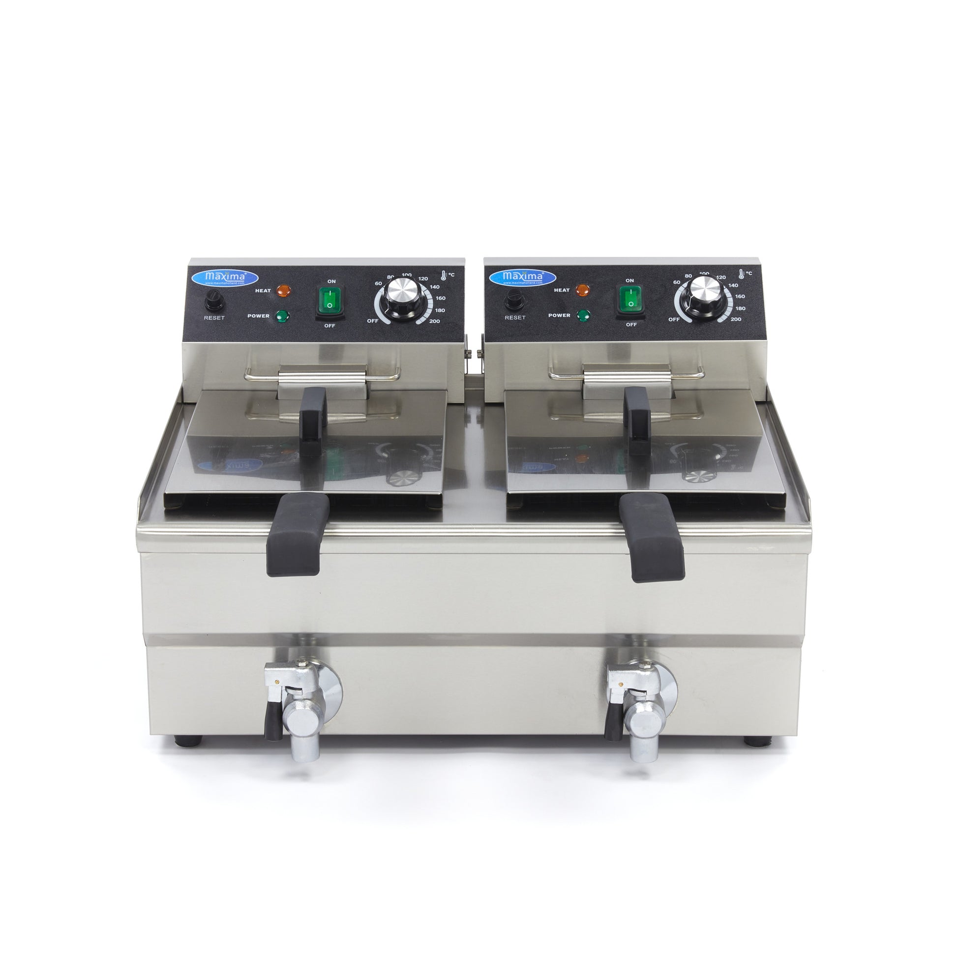 Friteuse - 2 x 10 L - 2 paniers - avec robinet de vidange