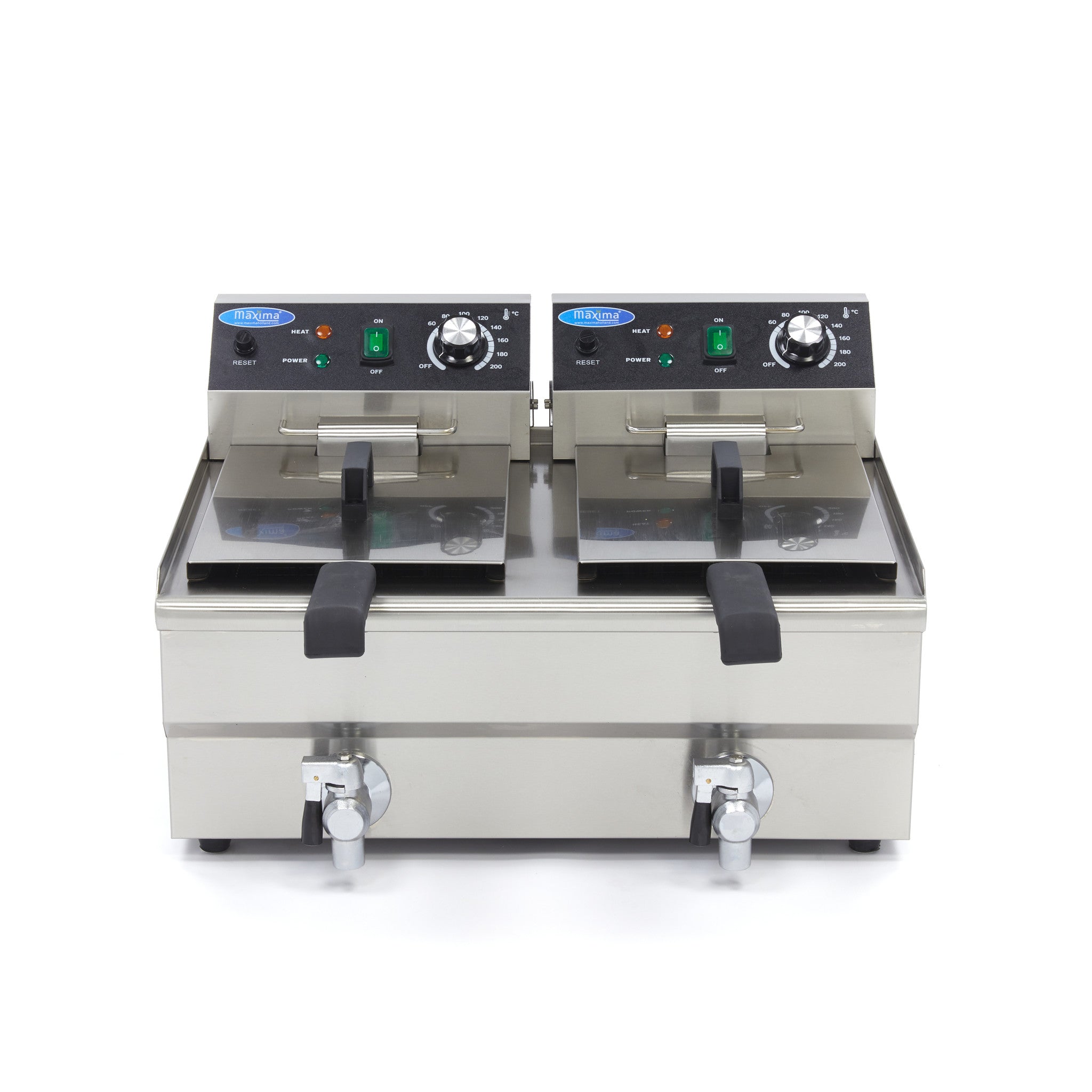 Friteuse - 2 x 10 L - 2 paniers - avec robinet de vidange